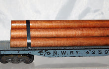 Load image into Gallery viewer, PRESSED WOOD American Flyer 928 C&NWRY Log Flatcar 42597 Knuckle C-6