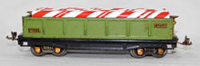 Load image into Gallery viewer, Lionel 812 Prewar Green Gondola w/ Christmas Peppermint Sticks Latch couplers O