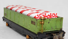 Load image into Gallery viewer, Lionel 812 Prewar Green Gondola w/ Christmas Peppermint Sticks Latch couplers O