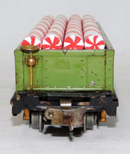 Load image into Gallery viewer, Lionel 812 Prewar Green Gondola w/ Christmas Peppermint Sticks Latch couplers O