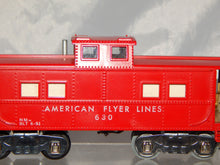 Load image into Gallery viewer, American Flyer Lines 630 Red Painted Lighted Caboose 1953 Link AFL Scarce S