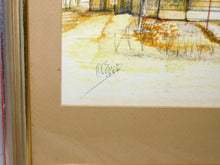Load image into Gallery viewer, Framed Hearne Texas Depot Watercolor Train Railroad Station 1982 original Ellis