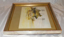 Load image into Gallery viewer, Framed Hearne Texas Depot Watercolor Train Railroad Station 1982 original Ellis