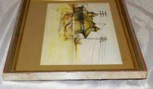 Load image into Gallery viewer, Framed Hearne Texas Depot Watercolor Train Railroad Station 1982 original Ellis