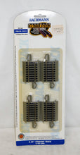 Load image into Gallery viewer, Bachmann 44513 EZ-Track 4 pcs 2.25" short straight Nickel Silver gray roadbed HO