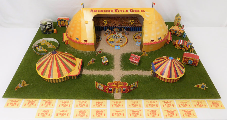 American Flyer Circus Set CutOuts Diorama Video and Listing