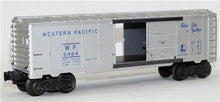 Load image into Gallery viewer, Lionel 6464-1 Western Pacific Boxcar WP 1953-54 Silver w/ Blue print W/BOX NICE
