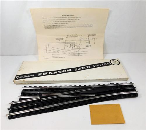 Gargraves THREE Rail O gauge Phantom Line LH Switch 1985 Boxed w/instructions 072