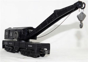 Lionel 2460 Black Bucyrus Erie Crane 2 line version Operates Works 1949-50 12whl