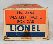 Load image into Gallery viewer, Lionel 6464-1 Western Pacific Boxcar WP 1953-54 Silver w/ Blue print W/BOX NICE
