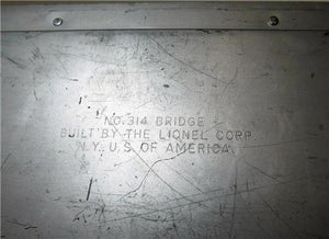 Prewar Lionel 314 Plate Girder Bridge Die Cast Aluminum 1940-42 O gauge heavy mt