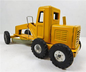 CLEANEST Vintage 1950s Shioji SSS Road Grader Friction Toy Japan Yellow 6" C-8