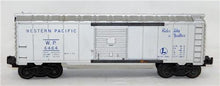 Load image into Gallery viewer, Lionel 6464-1 Western Pacific Boxcar WP 1953-54 Silver w/ Blue print W/BOX NICE
