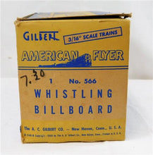 Load image into Gallery viewer, American Flyer #566 Steam Whistling Billboard Sound w/button Boxed Works CLEAN!
