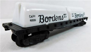 American Flyer 24575 National Car Co Flatcar w/ Borden's Milk Containers KNUCKLE