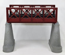 Load image into Gallery viewer, MTH Trains O Gauge RealTrax RUST Girder Bridge #2 w/ weathered piers 10&quot; Long 3rail
