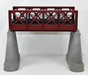 MTH Trains O Gauge RealTrax RUST Girder Bridge #2 w/ weathered piers 10" Long 3rail