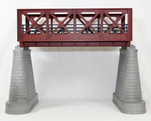 MTH Trains O Gauge RealTrax RUST Girder Bridge #2 w/ weathered piers 10" Long 3rail