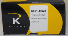 Load image into Gallery viewer, K-Line K621-44622 VIRGINIAN Smooth side Hopper w/coal load Car# 2201 blue/yellow
