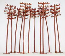 Load image into Gallery viewer, Bachmann 12 pcs G gauge Large scale TELEPHONE POLES unused 13&quot; tall w/bases
