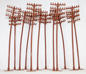 Bachmann 12 pcs G gauge Large scale TELEPHONE POLES unused 13" tall w/bases
