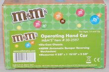 Load image into Gallery viewer, MTH 30-2597 Operating M&amp;Ms Character Hand car O gauge motorized Rail King handcar
