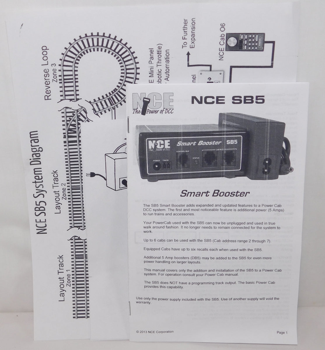 NCE SB5 Smart Booster 5 amp DCC Digital Command Control w/power supply