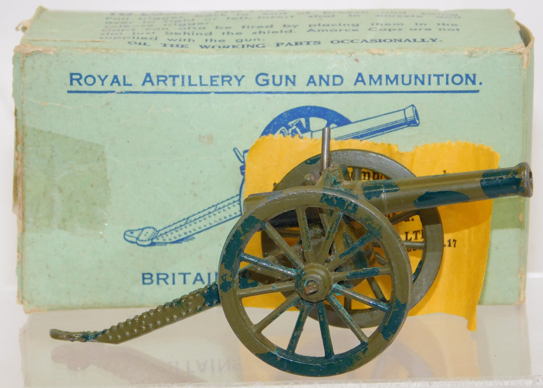 Britains 1263 Royal Artillery Gun BOXED 1/32 DieCast Camo paint Clean VINTAGE