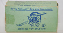 Load image into Gallery viewer, Britains 1263 Royal Artillery Gun BOXED 1/32 DieCast Camo paint Clean VINTAGE
