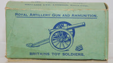 Load image into Gallery viewer, Britains 1263 Royal Artillery Gun BOXED 1/32 DieCast Camo paint Clean VINTAGE
