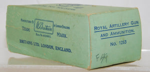 Britains 1263 Royal Artillery Gun BOXED 1/32 DieCast Camo paint Clean VINTAGE