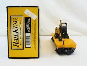 MTH Rail King 30-76299 Flat Car w/(1) CAT 308C CR Hydraulic Excavator Load C-8