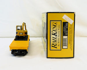 MTH Rail King 30-76299 Flat Car w/(1) CAT 308C CR Hydraulic Excavator Load C-8