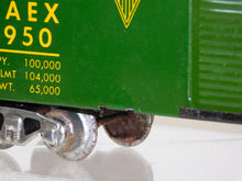 Load image into Gallery viewer, Marx 1950 PRR GAEX Boxcar w/BOX 3/16&quot; scale Green tinplate O 027 Silver Trucks
