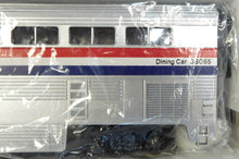 Load image into Gallery viewer, MTH MT 20-6539 Amtrak Phase 3 2CarSet 70' Aluminum Passenger 3 stripe Superliner
