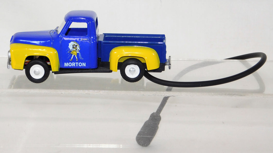 Menards Morton Salt 1953 Ford Pick Up Truck Blue / yellow Lights Up 1:48 O scale