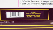 Load image into Gallery viewer, MTH 20-6648 Amtrak 2 Car Set 70' Aluminum Passenger Streamliner Sleeper Diner O Premier 1/48

