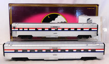 Load image into Gallery viewer, MTH 20-6648 Amtrak 2 Car Set 70' Aluminum Passenger Streamliner Sleeper Diner O Premier 1/48
