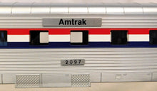 Load image into Gallery viewer, MTH 20-6648 Amtrak 2 Car Set 70' Aluminum Passenger Streamliner Sleeper Diner O Premier 1/48
