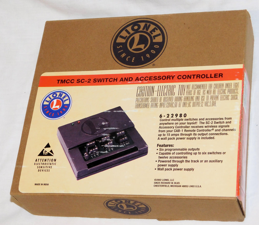 Lionel 6-22980 TMCC SC-2 Switch & Accessory Controller C-8 Boxed Trainmaster Command