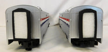 Load image into Gallery viewer, MTH 20-6648 Amtrak 2 Car Set 70' Aluminum Passenger Streamliner Sleeper Diner O Premier 1/48
