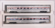 Load image into Gallery viewer, MTH 20-6648 Amtrak 2 Car Set 70' Aluminum Passenger Streamliner Sleeper Diner O Premier 1/48
