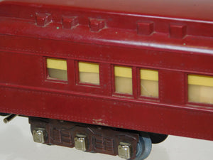 American Flyer 654 Pullman Maroon Observation Heavyweight Center# Lights Up S gauge