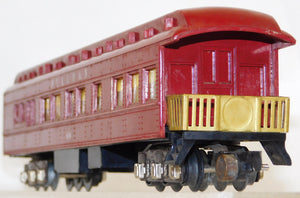 American Flyer 654 Pullman Maroon Observation Heavyweight Center# Lights Up S gauge