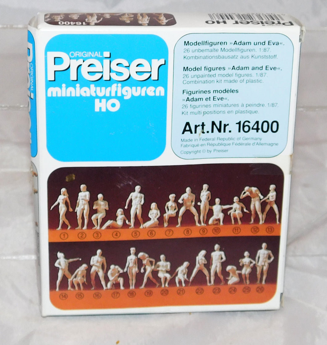 Preiser #16400 HO Scale 26 Adam & Eve Figures New MIP 1/87 Unpainted people nude