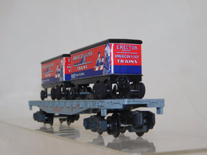 American Flyer 23830 Piggyback Unloader w/ Monon Flat+trailers CLEAN BOXED