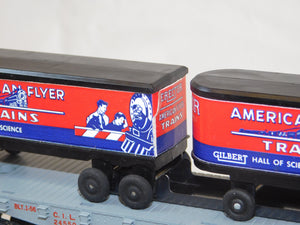 American Flyer 23830 Piggyback Unloader w/ Monon Flat+trailers CLEAN BOXED