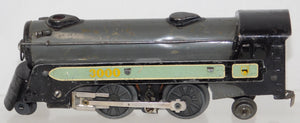 Marx 3000 2-4-2 gray Steam Engine Canadian Pacific style w/ lt blue sideboards O