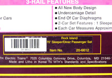 Load image into Gallery viewer, MTH 20-6612 Rock Island 2 Car 70' Streamlined Passenger Set Golden Rocket O C-8 Add On
