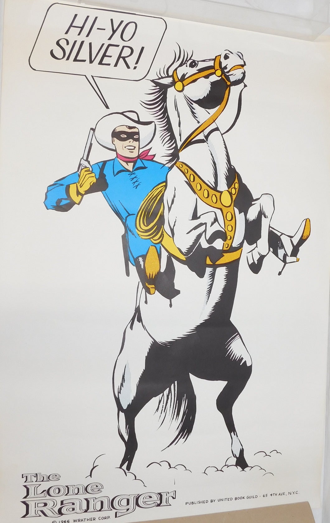 The Lone Ranger Comic Art 1966 Hi Yo Silver 38x25 Wrather Corp United Book Guild
